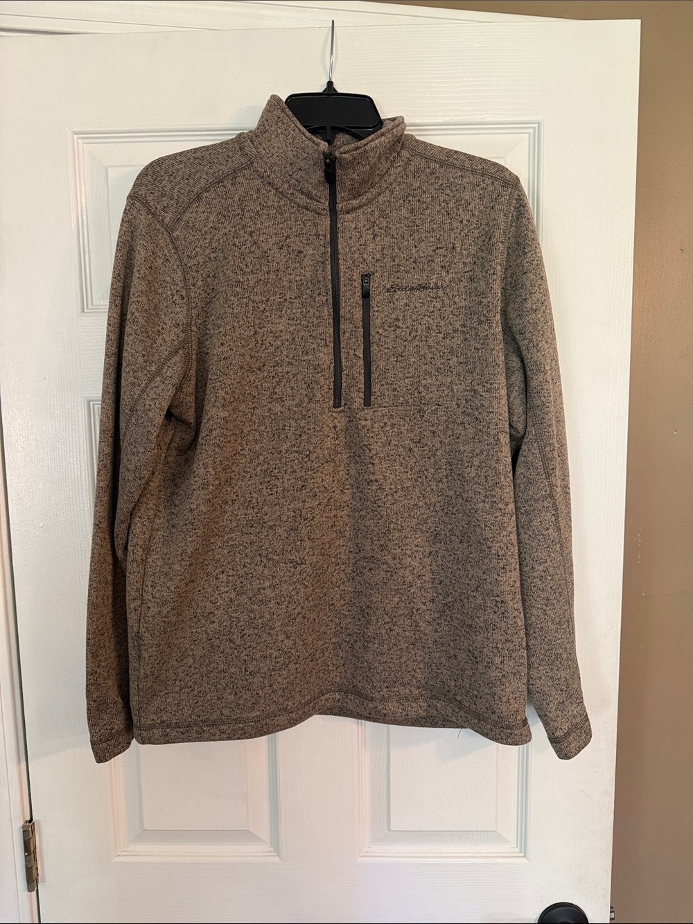Eddie Bauer Men's Quarter-Zip Sweater - Brown Heather